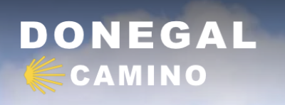 Donegal Camino logo with sun shining next to camino