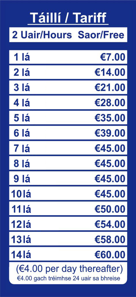 Donegal-Airport-Price-List-irish